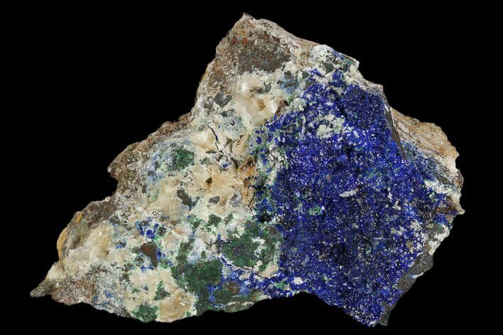 Sparkling Azurite and Malachite Crystal Cluster - Morocco #128160